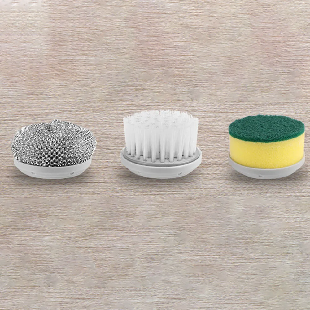 Handheld Scrubber Brush Multifunctional Electric Brush Cleaner 360 Degree Rotation 3 Replaceable Brush Heads Kichen Accessories