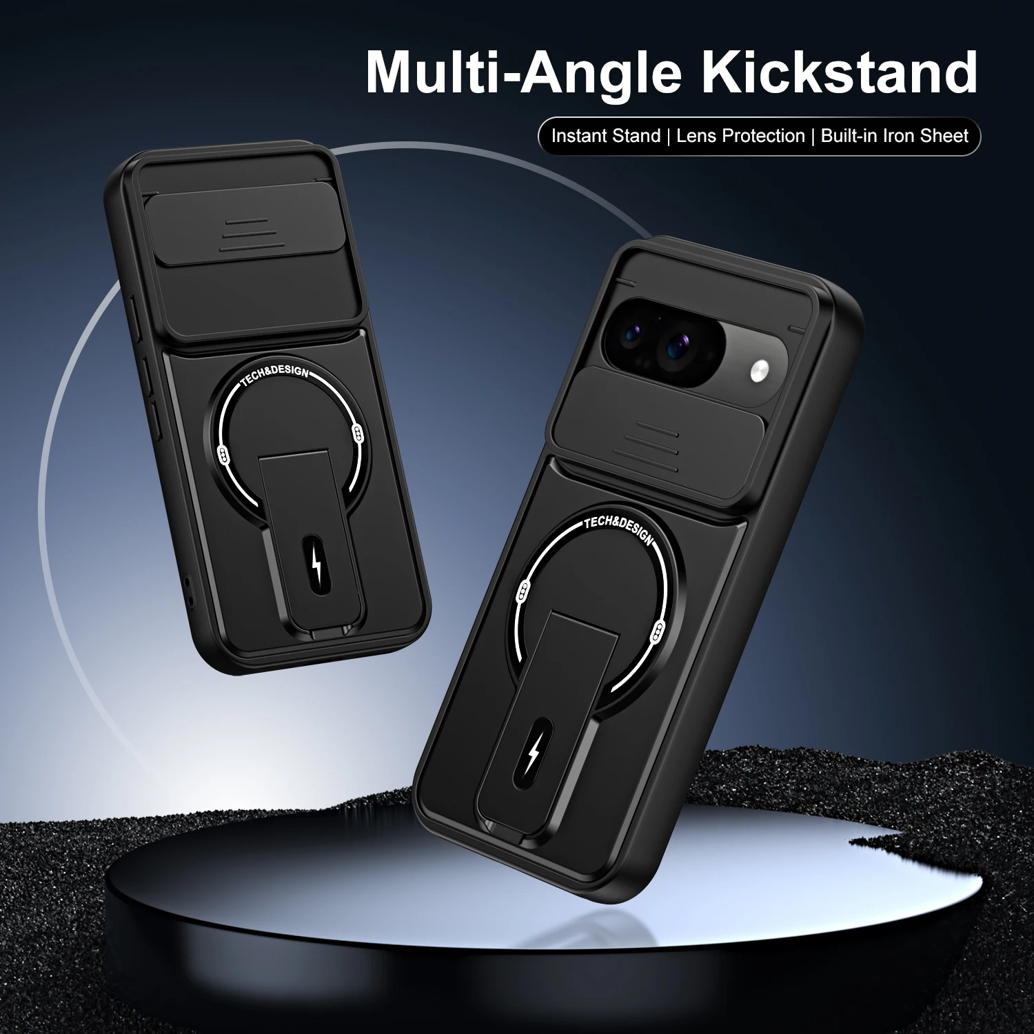 Enhanced Shockproof Magnetic Phone Case with Kickstand | Military-Grade Hybrid Armor Design