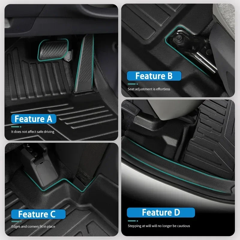 Lynk & Co 09 2021-2026-IN 6/7seat 연료 PHEV EMP LHD 모델 방수 진흙 카펫 발 전체 패드 용 TPE 소재 자동차 바닥 매트