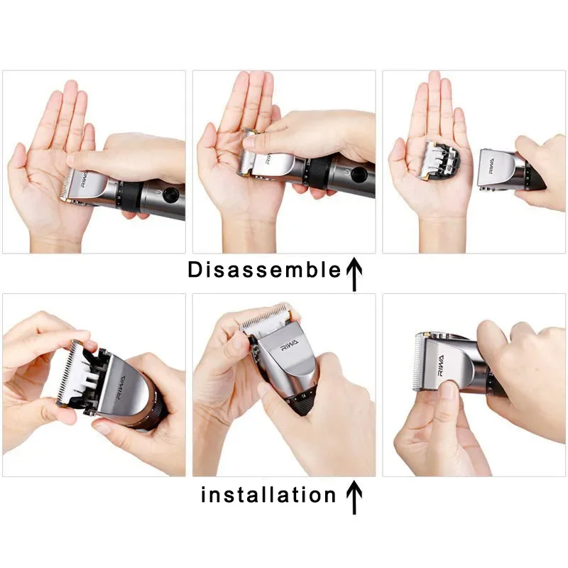 Youpin RIWA Hair Clipper RE-6305 RE-6501T Professional Replaceable Stainless Steel Blade Head,electric hair clipper