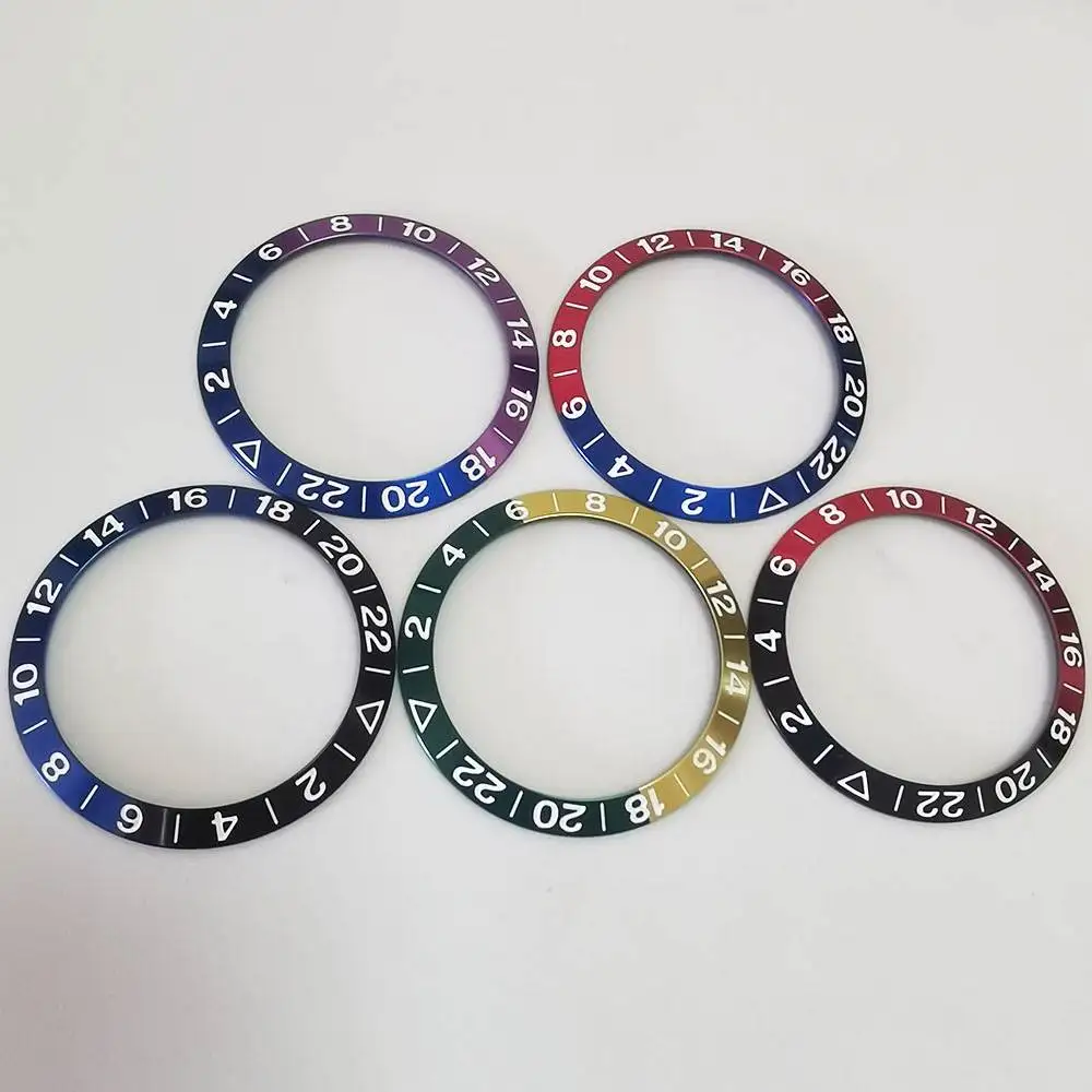 

Mod 38mm Slope Aluminum Scale 24H Number Bezel Insert Ring For Rolex GMT SUB 40mm Watch Case Accessories