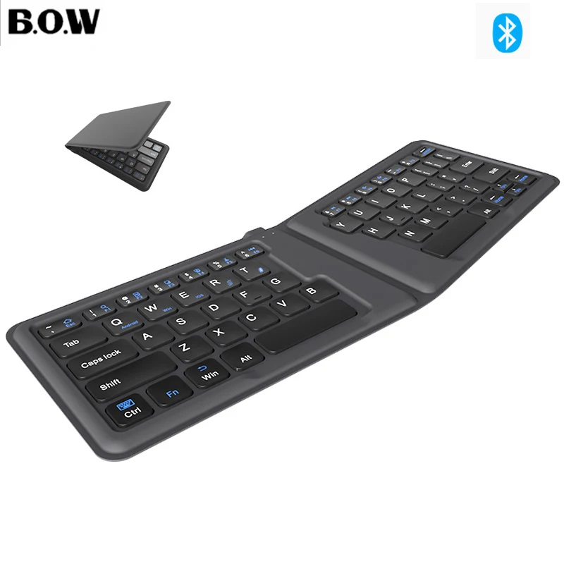 Bow-mini Foldable Wireless Keyboard Compatível com Bluetooth Recarregável Ergonômico Ipad Laptop