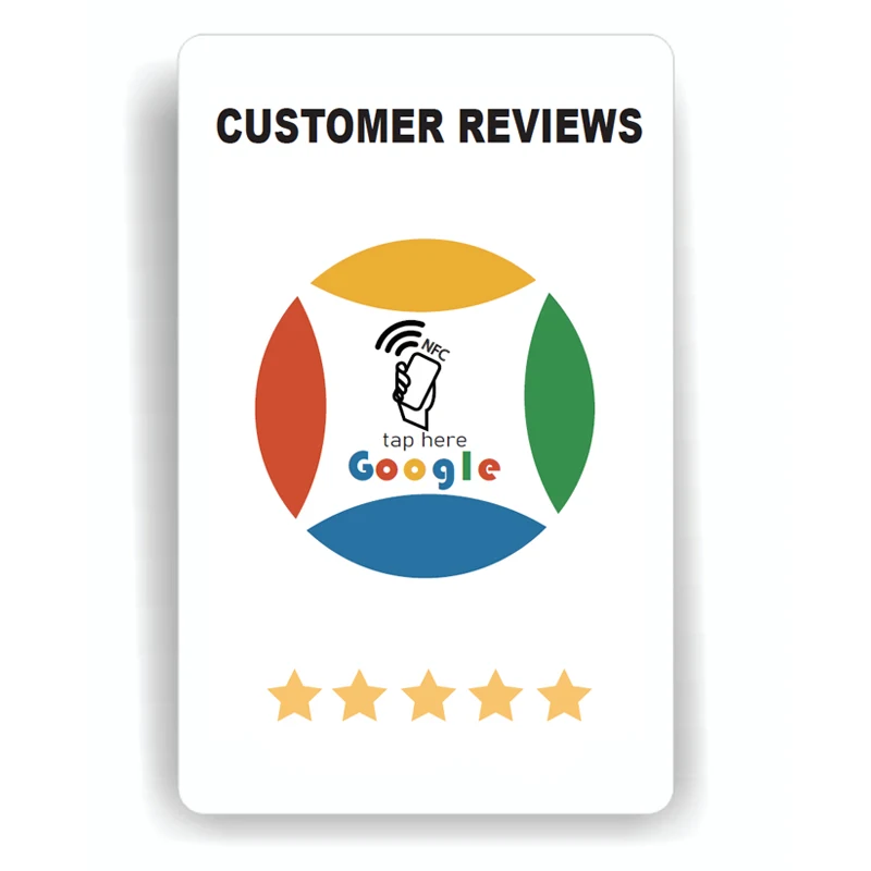 

NFC Standard Card Size Google Review Card Increase Your Reviews Universal NFC Cards