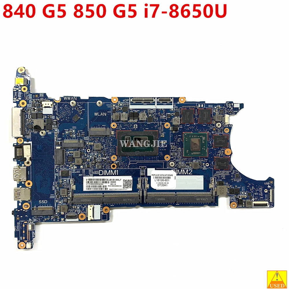 

Used 6050A2945601 HSN-I13C For HP EliteBook 840 G5 850 G5 Zbook 15U G5 14U G5 Laptop Motherboard L16126-601 L16126-001 i7-8650U