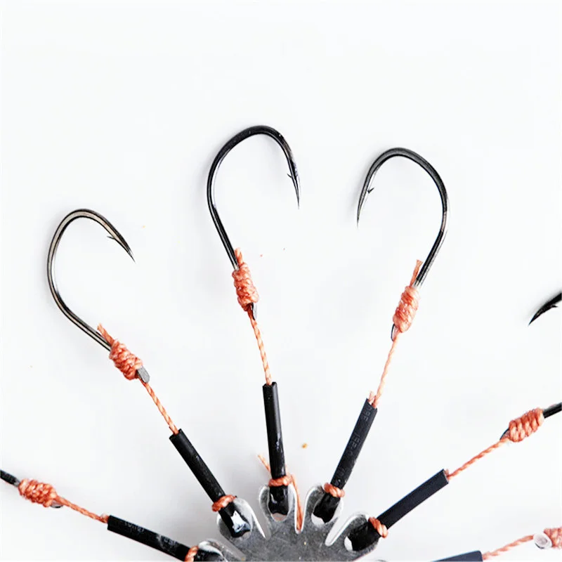 2Pcs/lot Fishhooks 6-12# Carp Fishing Flap Explosion String Hook Prevent Winding Lines With Hose Carbon Steel Hooks Pesca