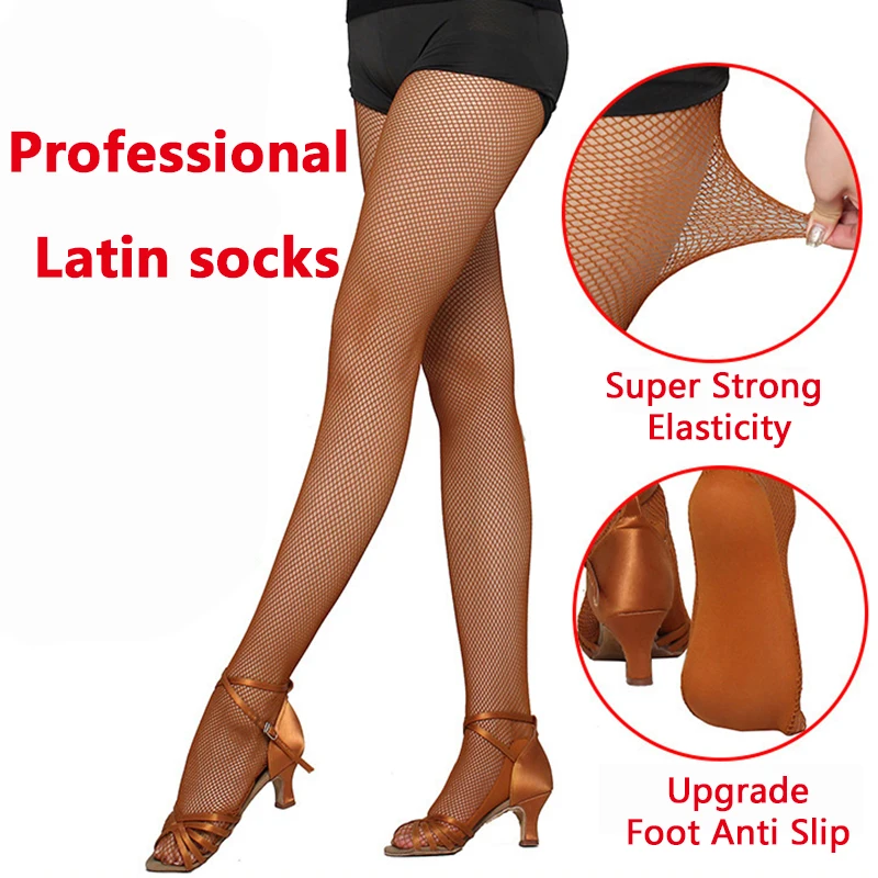 Athletic Socks Latin Dance Mesh Socks Professional Hard Mesh Dance Competition Socks Foot Anti Slip Shaping Samba Rumba