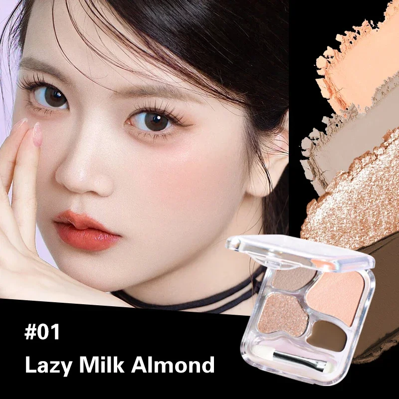 Eye Shadow Powder 4 Colors Palette Blush Eyeliner Eyeshadow Highlight Contour Palette Cute Makeup Beauty Cosmetics
