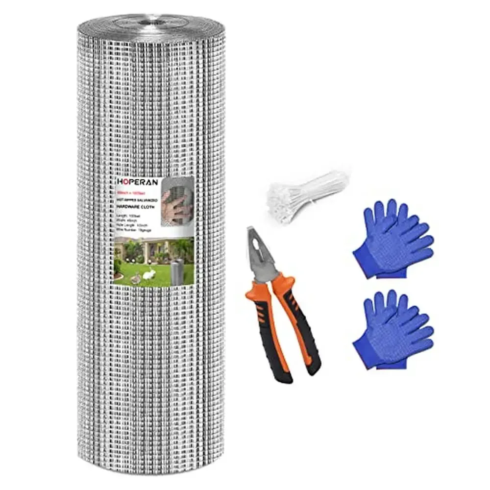 Chicken Wire Fencing Mesh Roll 48x100 Ft 19 Gauge Hardware Cloth Galvanized After Welded Wire Fence Chicken Coops Rabbit