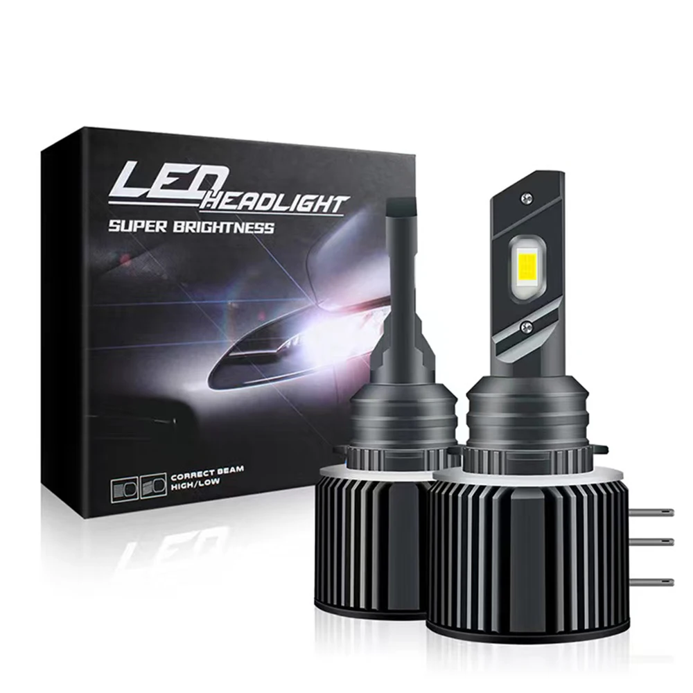 

2Pcs H15 LED Bulb Canbus CSP Car Headlight High Beam Day Driving Running Light 12V 6000K White Auto Lamp for VW Audi BMW