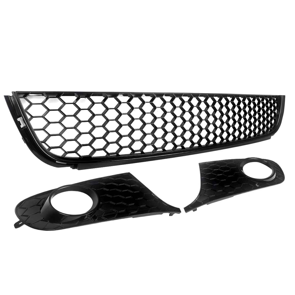 Car Grill Mesh Front Lower Grille & Fog Light Grills Assembly VW Jetta Golf MK6 2009-2013 Black Air Inlet Mesh Grills Body Kit