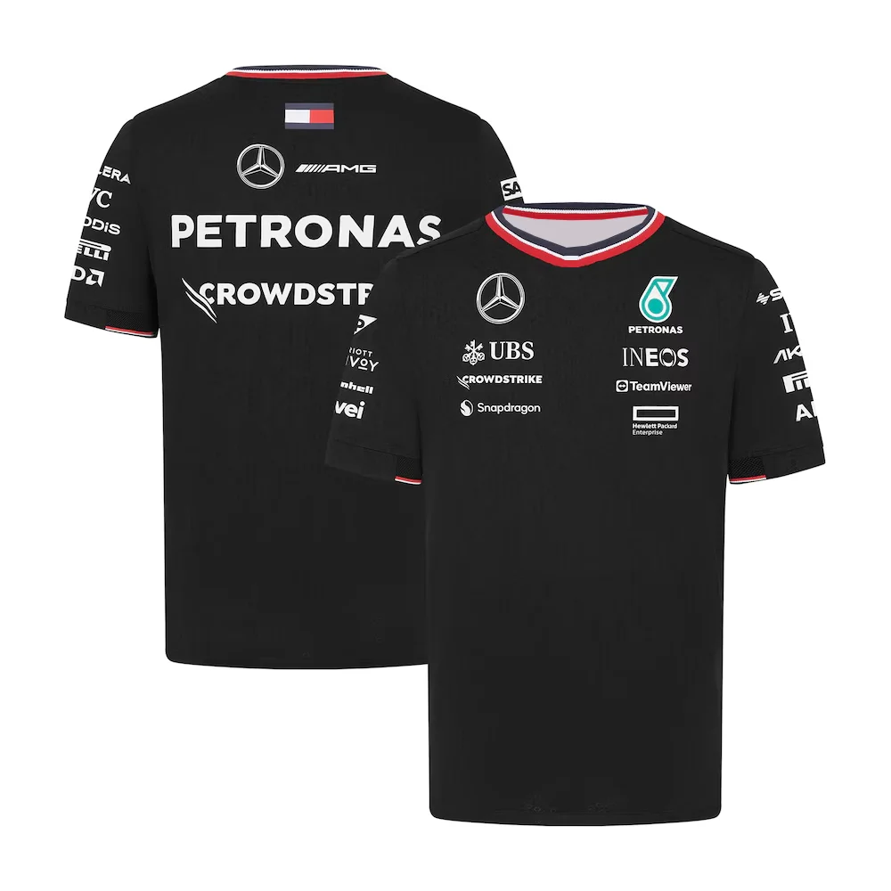 Formula1 팀 레이싱 3D 프린트 티셔츠 페트로나스 F1 팀 드라이버 착용 정통 저지 라이센스 레이싱 티셔츠 F1 팀 팬 선물 2025