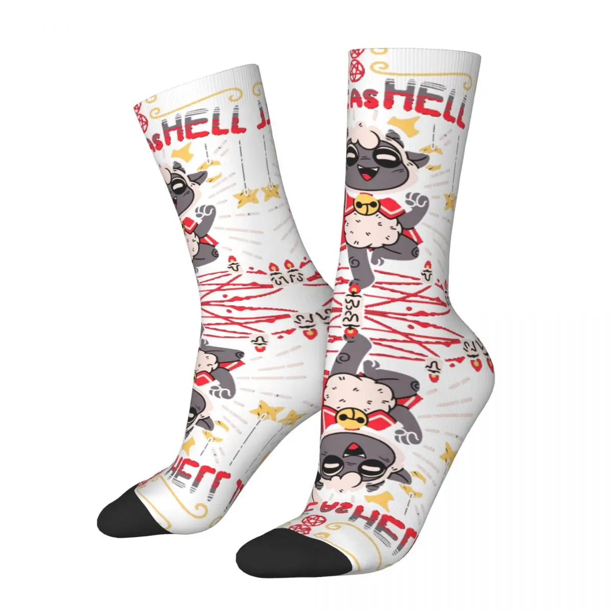 

Hip Hop Vintage Cute Crazy Men's compression Socks Unisex Cult Of The Lamb Goat Harajuku Pattern Printed Funny Novelty Happy