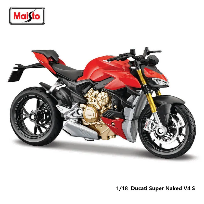 Maisto Ducati Super Naked V4 S 1:18 scale motorcycle replicas with authentic details motorcycle Model collection gift toy train model piko 1 87 db fourth generation passenger car three section full train with lights super straight top electric train