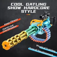 Manual & Automatic Foam Blaster Soft Bullet Gatling Gun Outdoor Shooting Game Toys 1