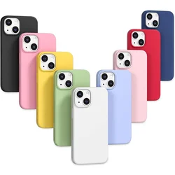 Set of 9 Colorful Luxury Leather Texture Matte Silicone Cases - iPhone 15 Plus (MULTI)