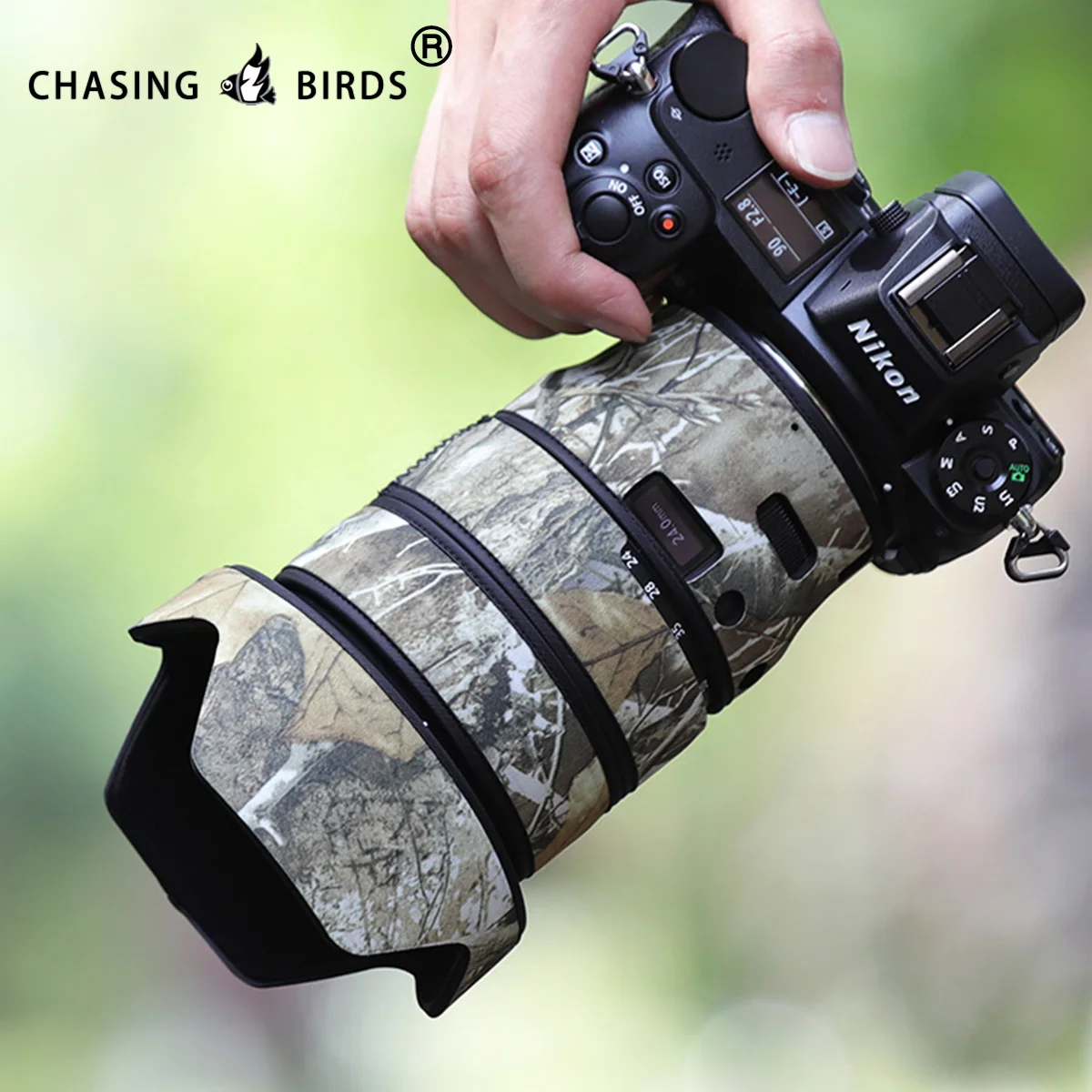 Chasing Birds Camouflage Lens Coat Per Nikon Z 24-70Mm F2.8 S Copertura Protettiva Per Lenti Impermeabile E Antipioggia Nikon Z 2470 F2.8