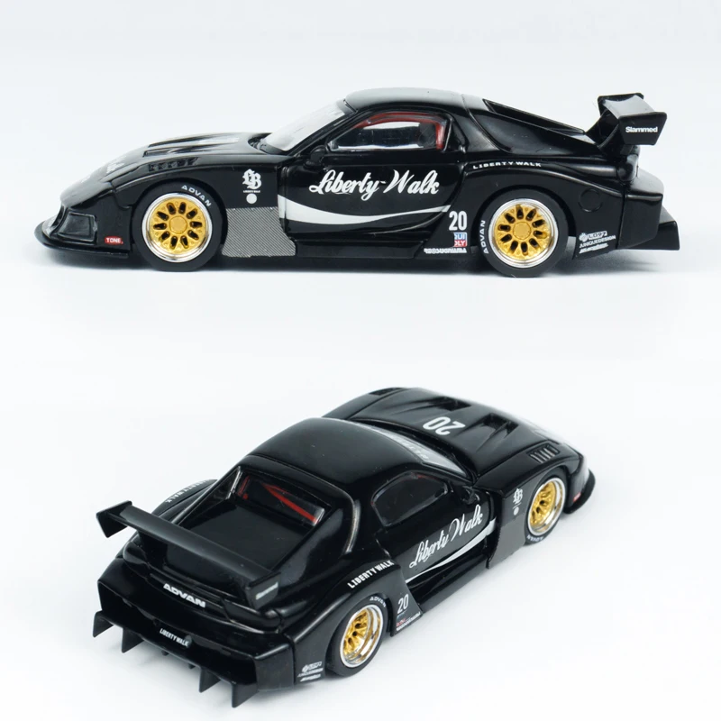 MINIGT 1:64 Black RX7 LB Super Silhouette Liberty Walk alloy