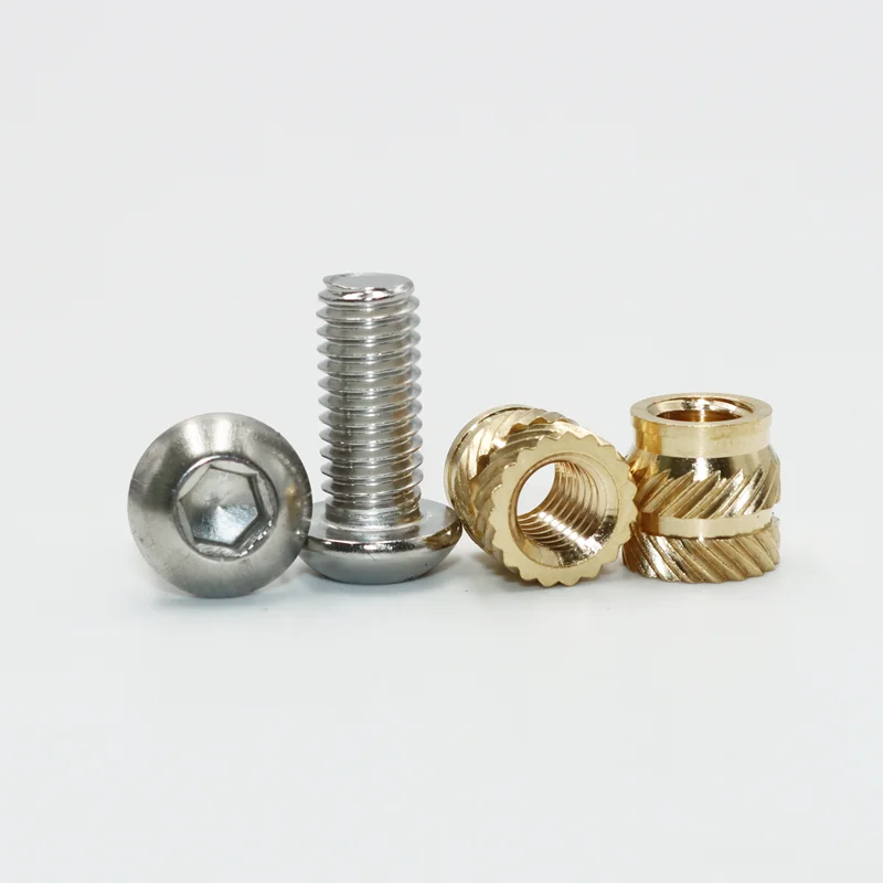 Screw Bolt Nut Set with Brass Heat Set Insert and Stainless Steel Hex Socket Screw