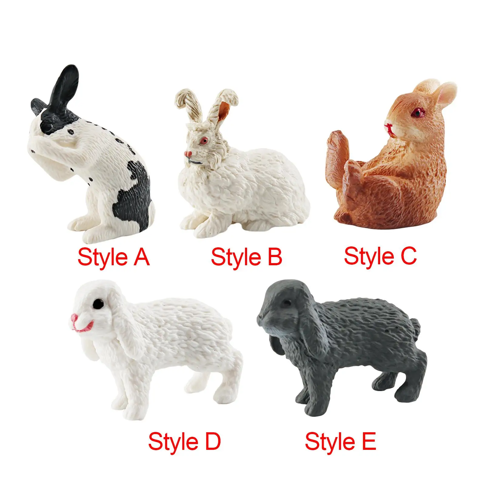 

Rabbit Figurines Miniature Farm Figure Preschool Wildlife Animal Statue for Party Gifts Xmas Present Birthday Gifts Cake Topper