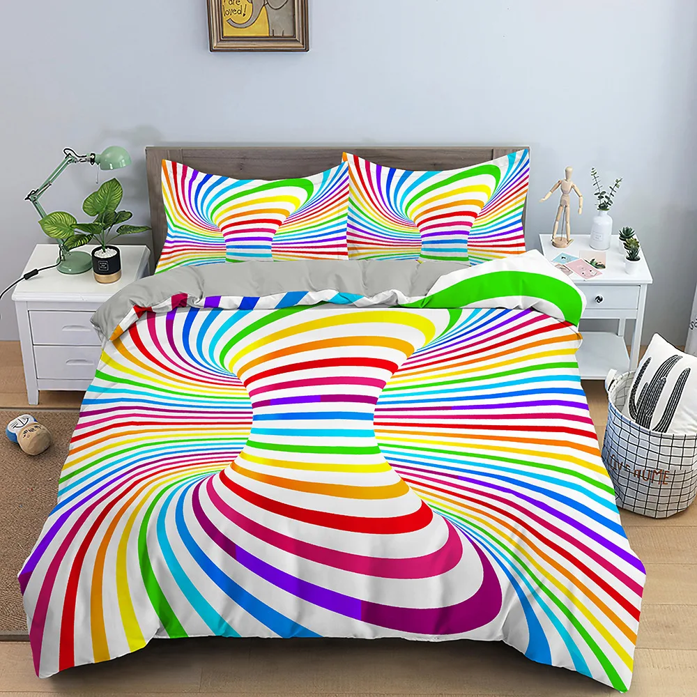 3D Geometric Duvet Cover King/Queen SizeThreedimensional Bedding
