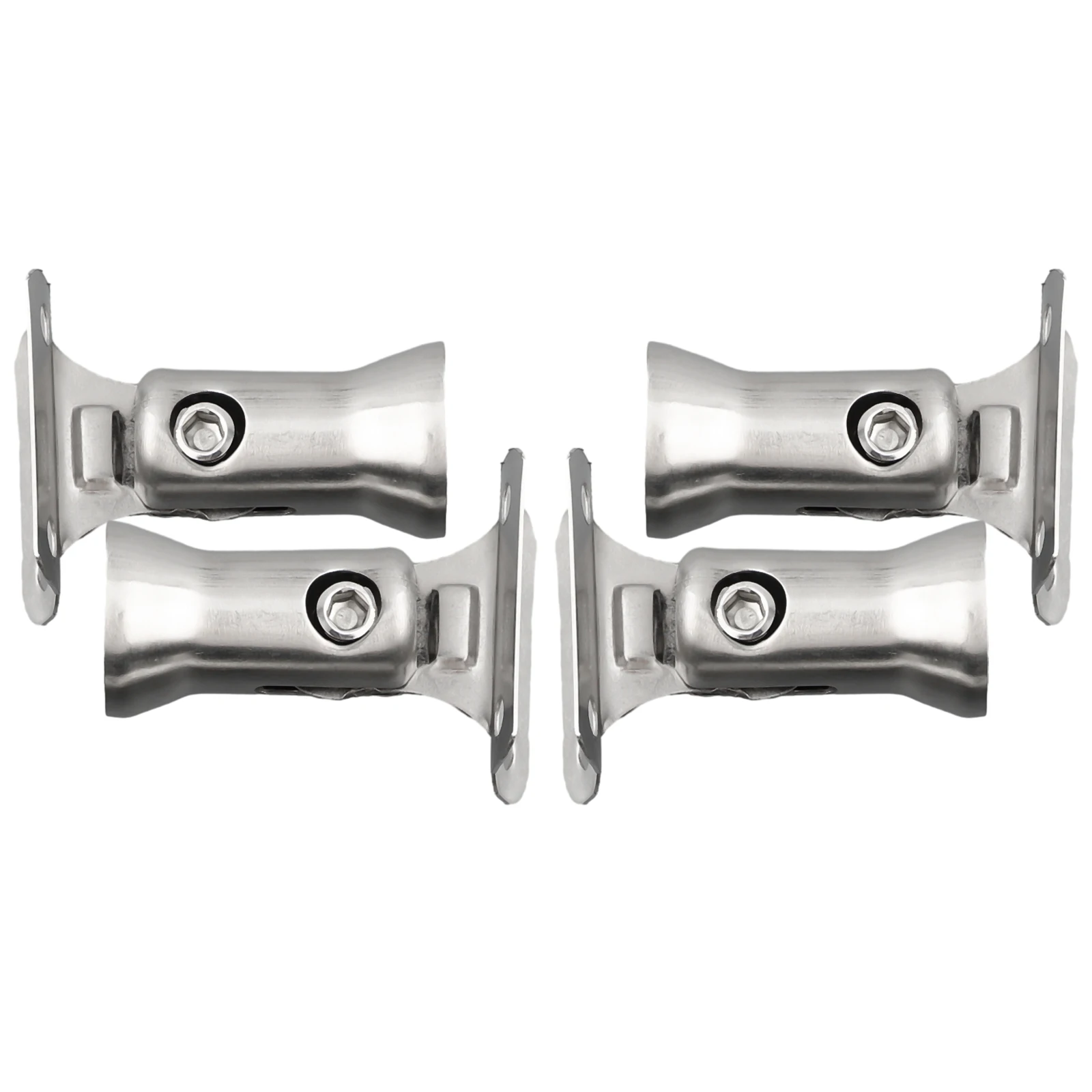 4 PCS 304 Stainless Steel Stair Railing Post Stamping Handrail Bracket Adjustable Column Pipe Support Joint Handrails Brackets