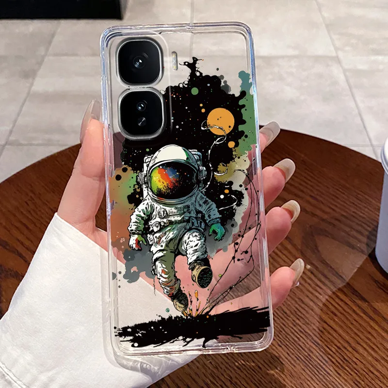 Clear Silicone Soft TPU Back Cover with Cute Rabbit Cat Design