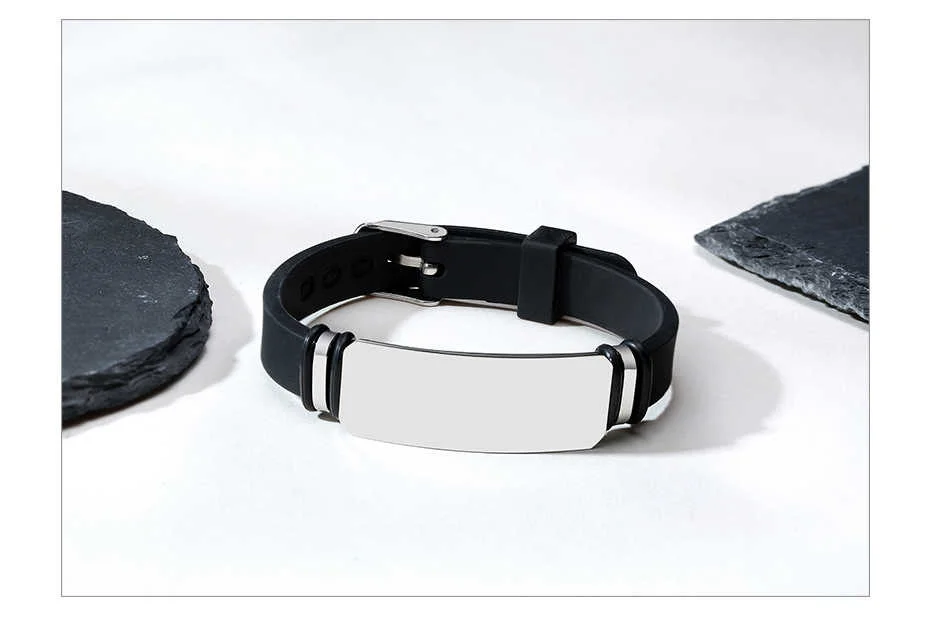 Vnox Nach Schwarz Stailess Stahl Armreif Breite Armbänder für Männer Herren Weiche Silikon Ruder Armband Geschenk für Hero Papa Mann – Detail 12