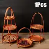 Multi-function Handwoven Fruit Basket Food Basket Decorative Standing Tray Bamboo Serving Tray Bamboo Storage Basket for Kitchen 1