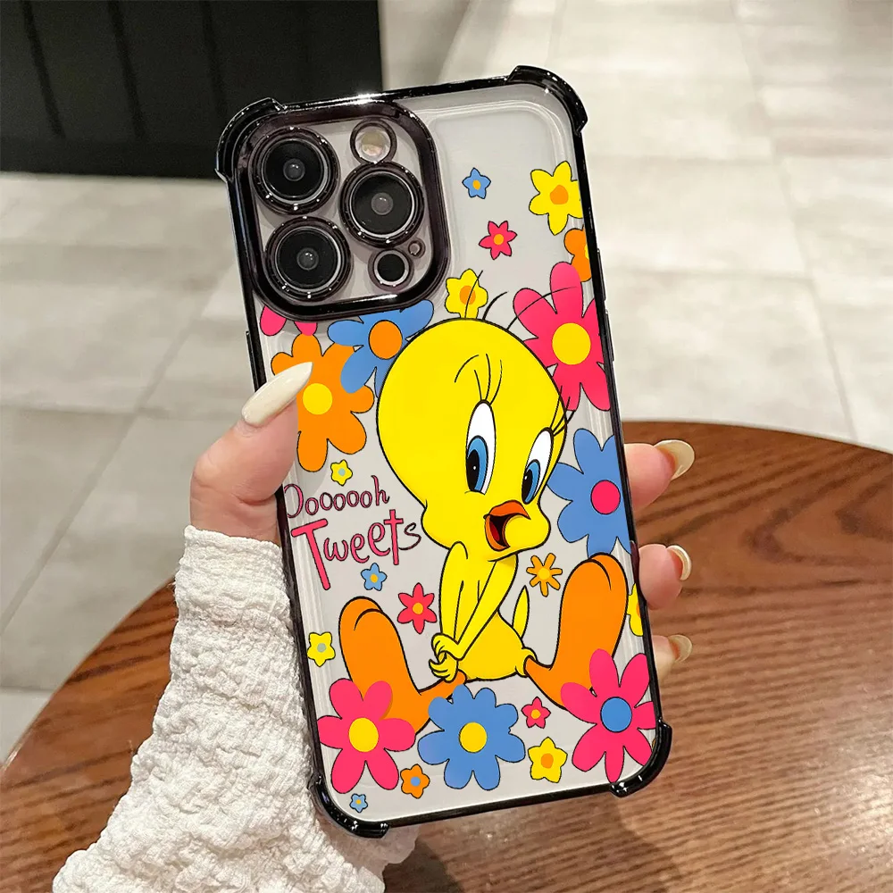Cute Tweetys Plating Anti-Fall Airbag Phone Case