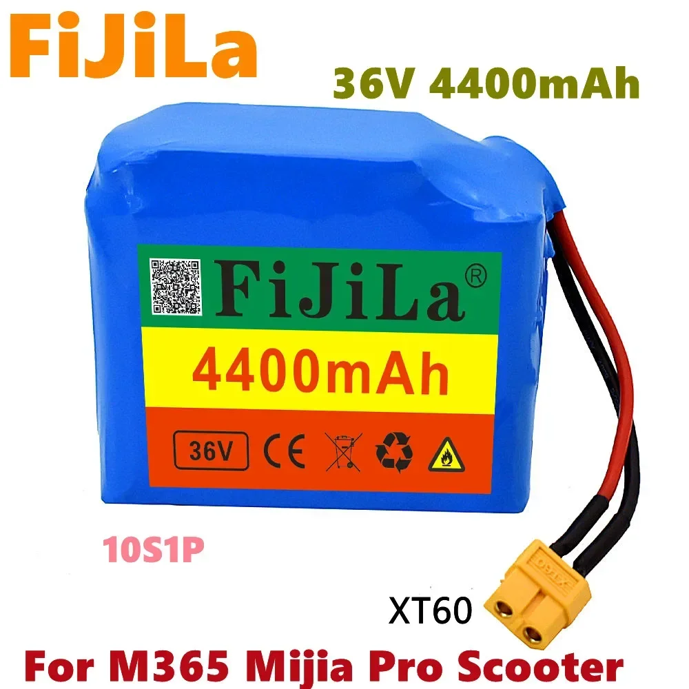 

For M365 MIJIA Pro Scooter 36V 4.4Ah 10S1P 18650 Lithium ion Battery Pack Extended Range Charge And Discharge XT60 Plug+15A BMS