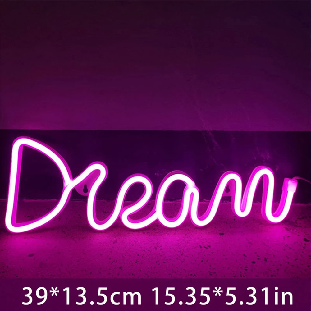 Led Letter Sign Light Dream Shape Neon Lamp Usb Charging LED Light Up Letter Lamp Birthday Wedding Holiday Supply Wall Decor