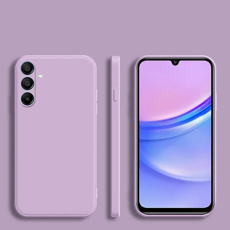 Square Matte Silicone Luxury Classic Case with Camera Protection and Shockproof Design