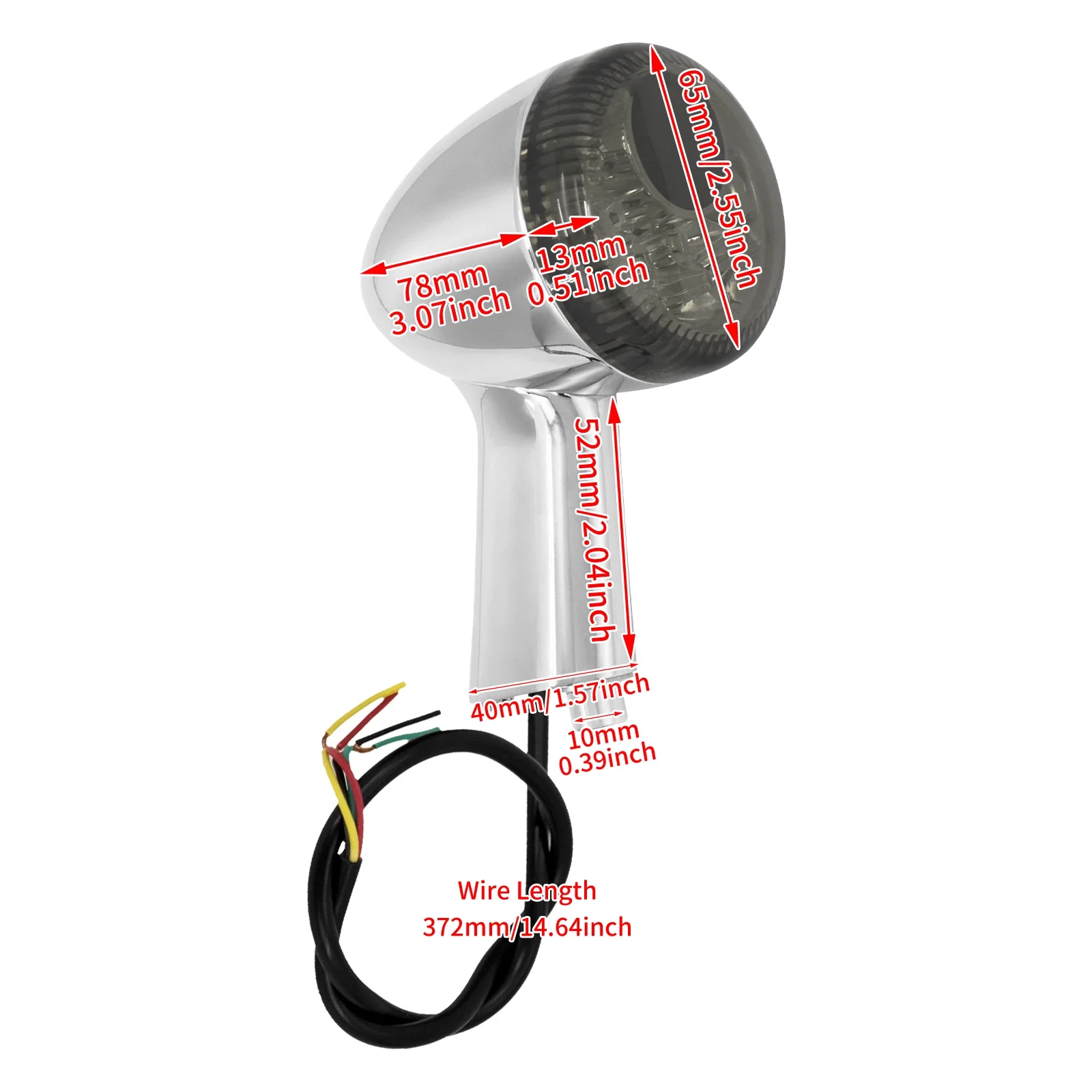 WITH リングライト Indicadores de seta traseiros para motocicleta, luzes de freio led