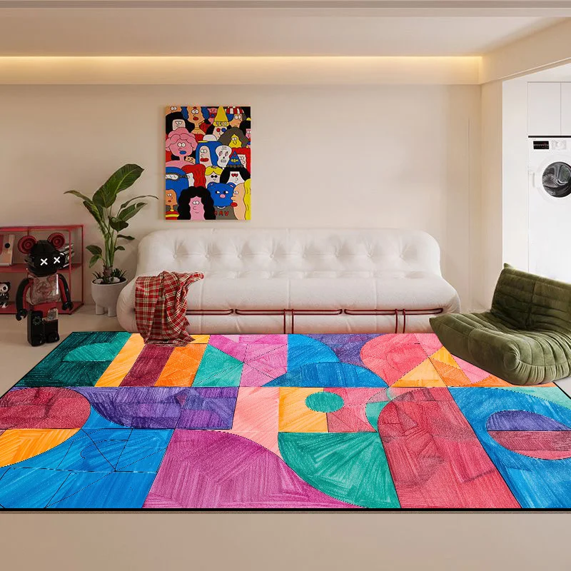 Nordic Abstract Living Room Carpet Modern geometric Bedroom Large Area Rugs Washable Home Lounge Carpets Anti-slip Bathroom Mat 4