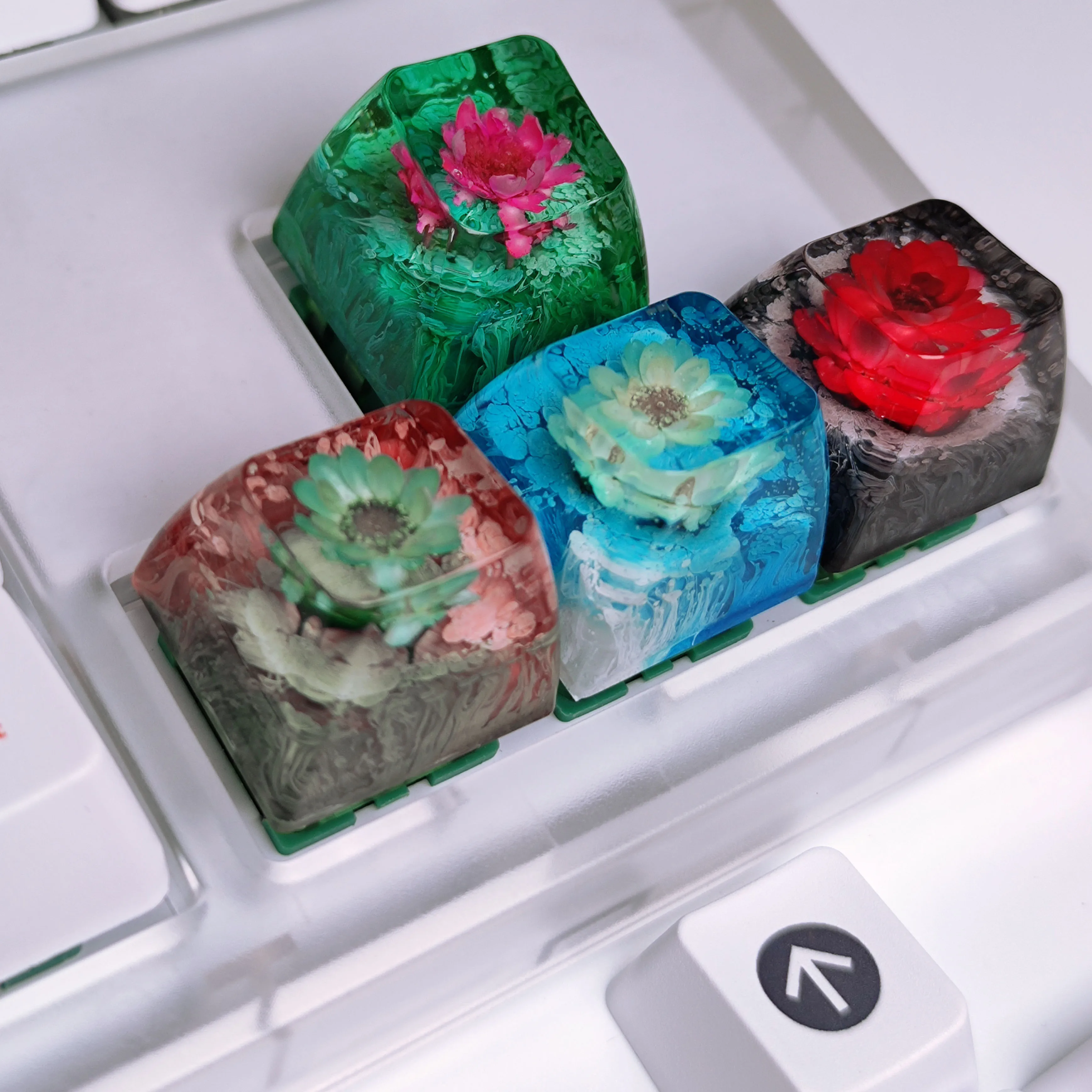 Personalizado Resina Artesanal Keycaps Resina Faça Você Mesmo Teclado Mecânico Única SA Flor Menina Pretty Esc Keys Presente Diy - Imagem 2
