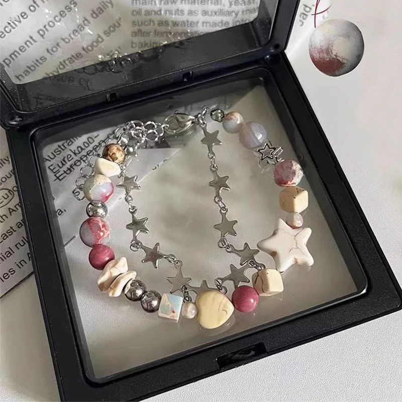 Unisex Planet Series Pluto Beaded Double Bracelet Fashion Retro Diy Creative Star Bracciale Per Uomo Donna Party Beach Accessori