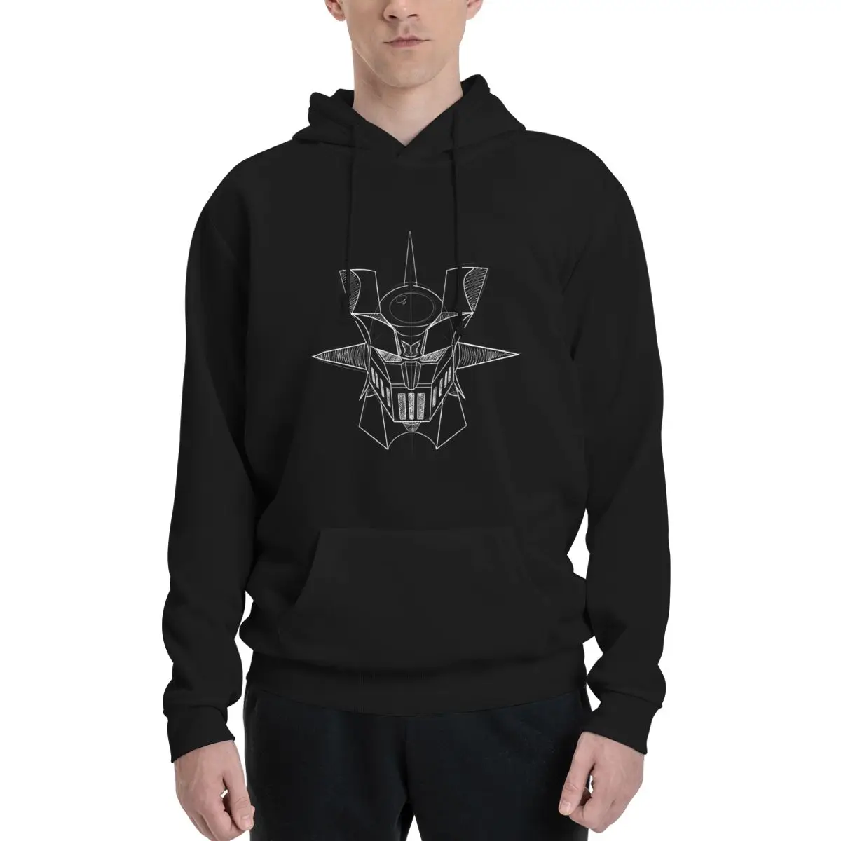 

Graphic Mazinger Z Linear Low Poly Couples Plus Velvet Hooded Sweater Top quality Activity competition sexy Hooded rope Hoodie