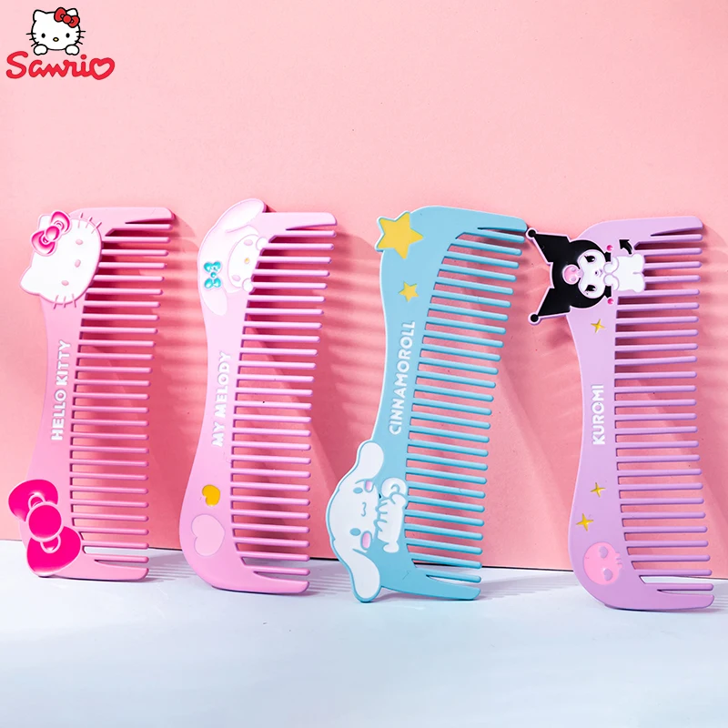 

New Sanrio Hello Kitty Comb Kawaii Kuromi My Melody Creativity Student Portable Anti-Static Smooth Hair Comb Girl Birthday Gift