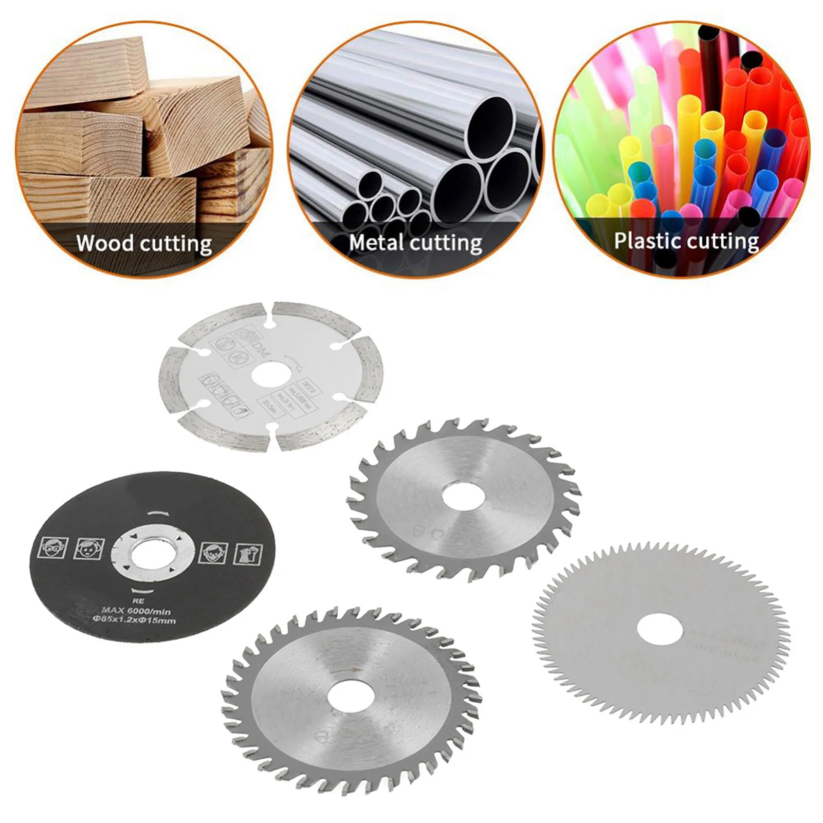 

5Pcs 85mm Inner Diameter 15mm Mini Carbide Circular Saw Blade For Cutting Tool