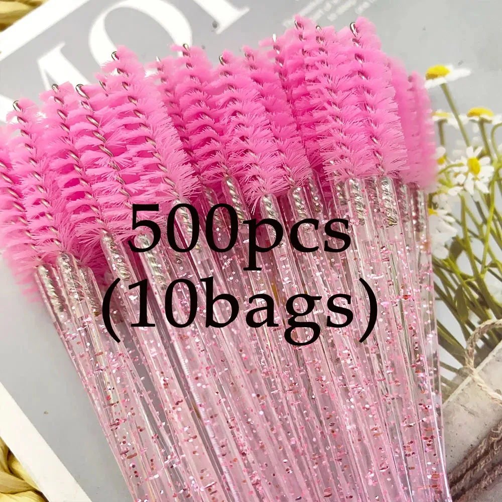 일회용 크리스탈 속눈썹 메이크업 브러시, 다이아몬드 손잡이 마스카라 지팡이 ..