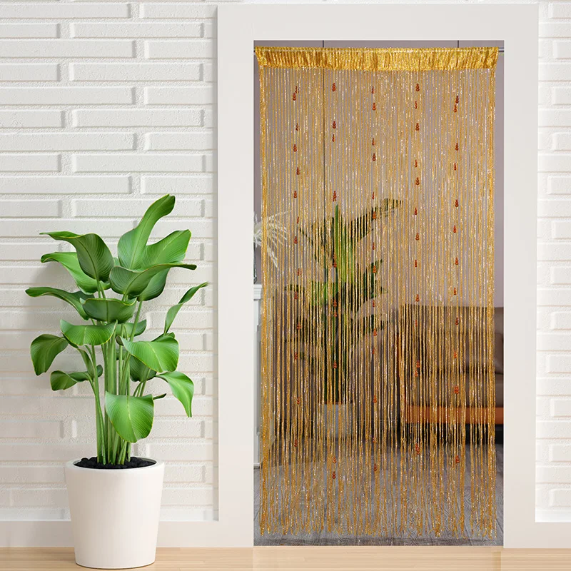 Poliéster Tassel Cordas Cortina, Cortina de porta, Garrafa cabaça frisada, Sala Divisor, DIY Valance Franja para Quarto