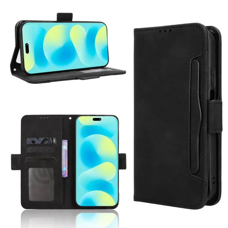 Leather Wallet Flip Cover with Multi-Card Slots