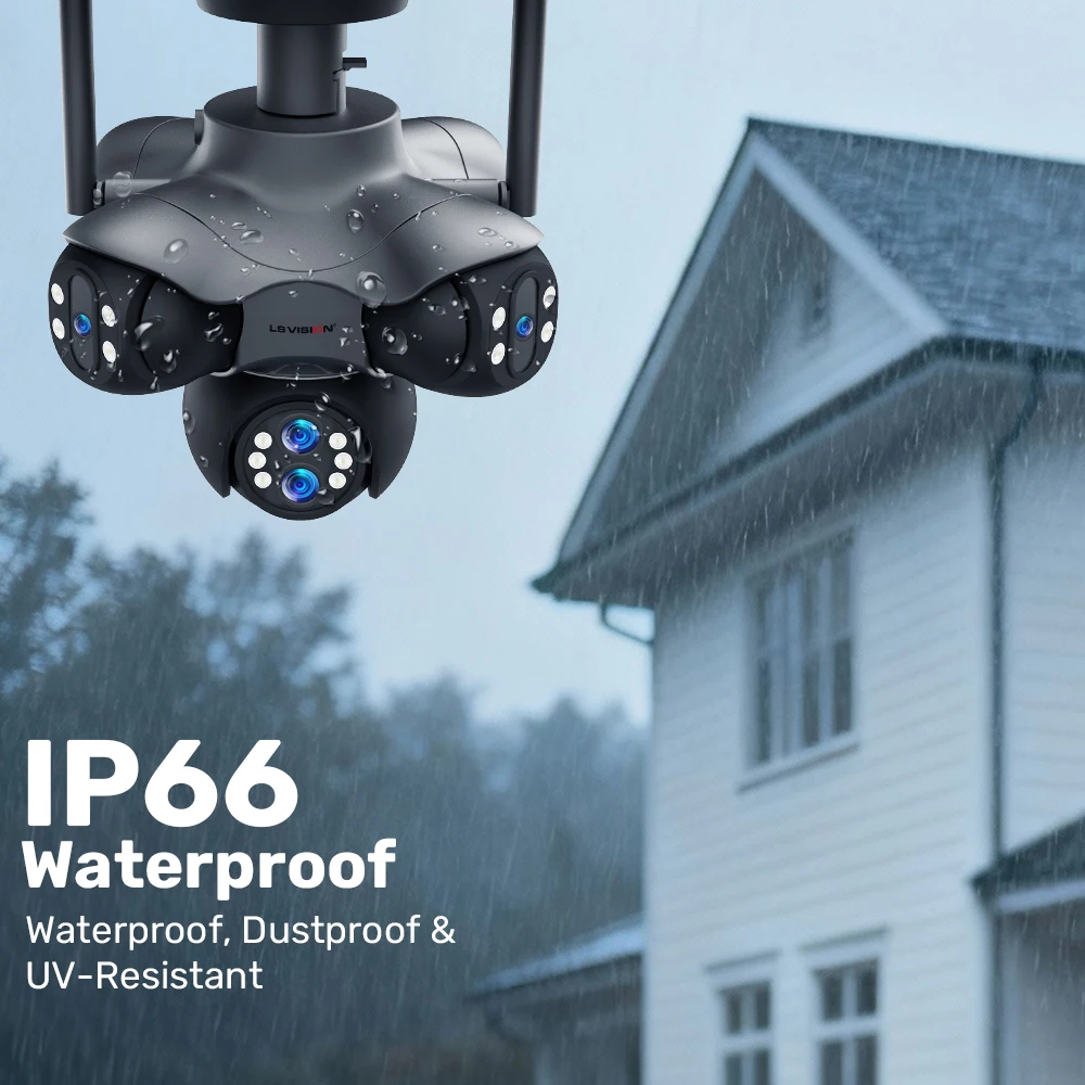 30MP Five Screens WiFi IP Camera 10X Optical Zoom PTZ Outdoor Security Camera Au