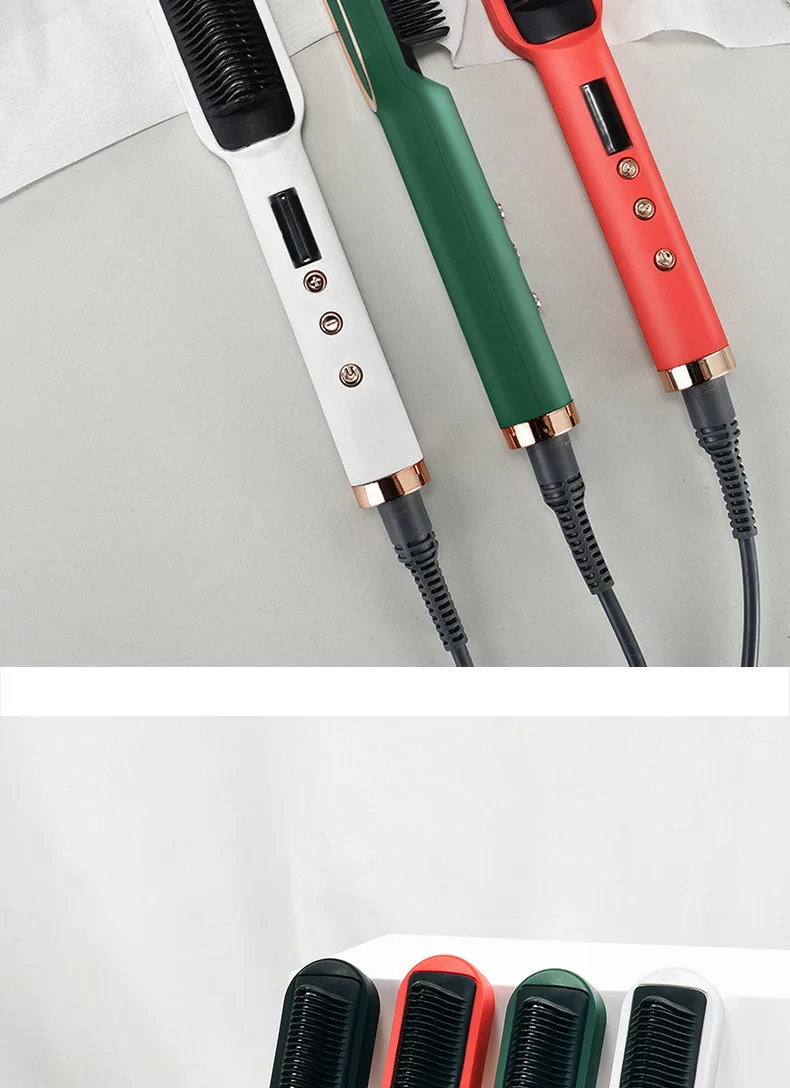 2-In-1 Heated Hair-Straightening & Styling Brush