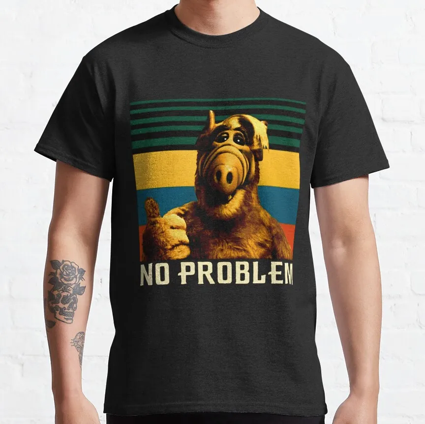 Lustig, kein Problem, 80er-Jahre-Cartoon, ALF-Grafik-T-Shirts, 90er-Jahre-Retro-Stil, Alien-Charakter, TV-Show, Unisex-T-Shirt für Erwachsene, alle Größen S-6XL