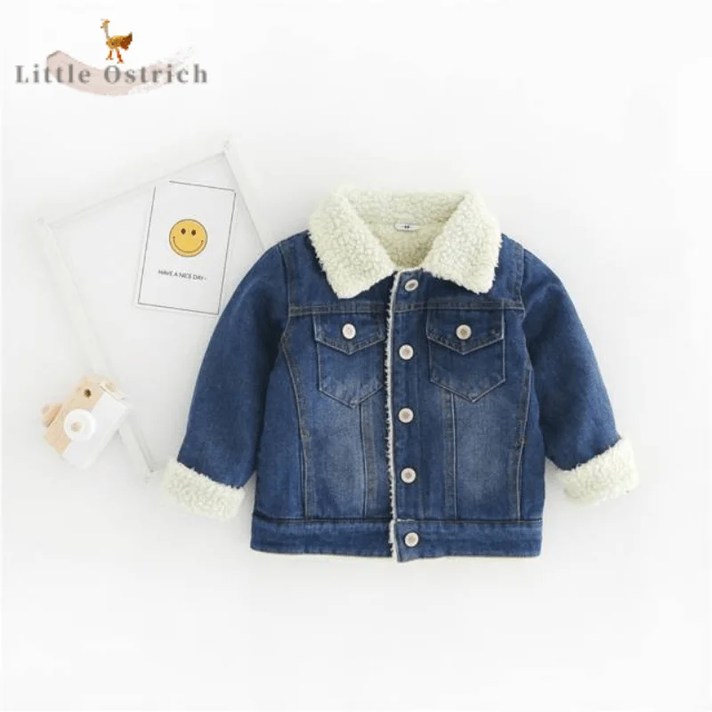 

Baby Boy Girl Cowboy Lambswool Coat Toddler Child Fleece Inside Jacket Warm Spring Autumn Winter Outwear Baby Clothes 12M-7Y