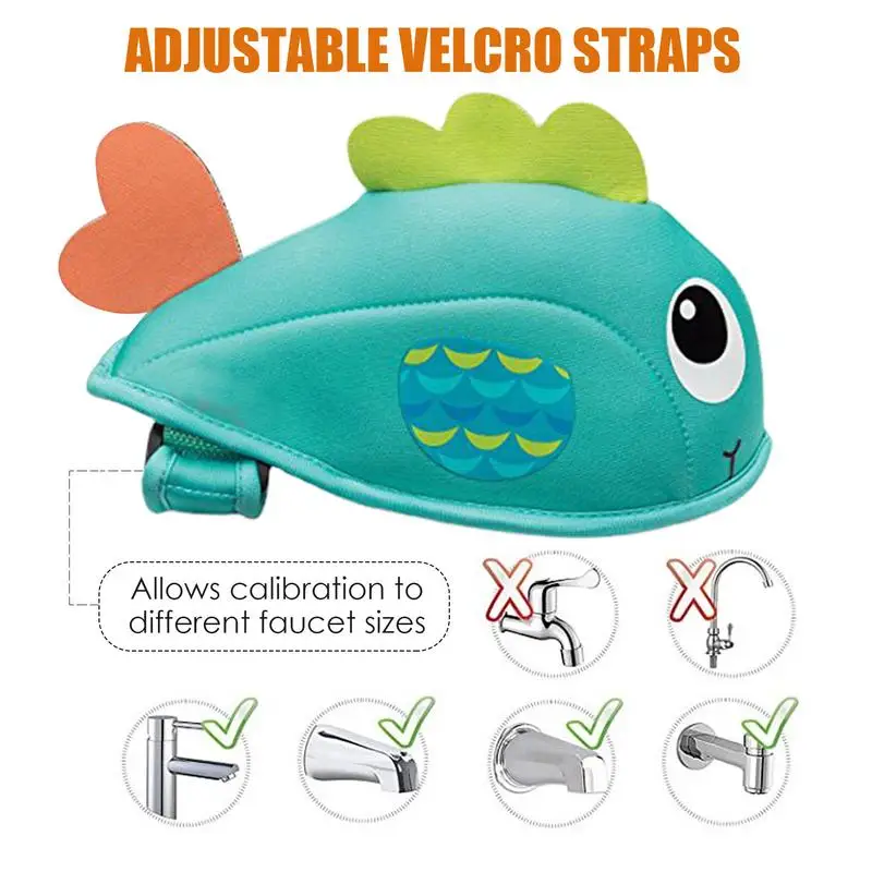 Practical Bathtub Faucet Cover Anti-collision Faucet Protection Cover Fish Design Spout Cover Bathtub Children's Faucet 4