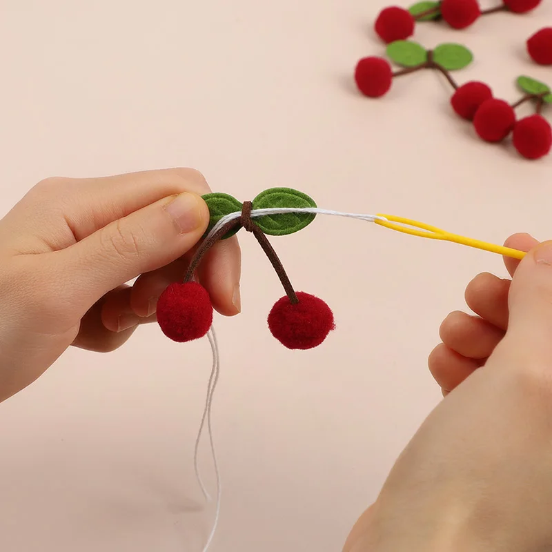 Pompom Kugeln Kirsche Girlande Kinder Mädchen Geburtstag Party Banner DIY Obst Wand Hängende Dekoration Weihnachten Baby Dusche Wohnkultur – Detail 8