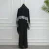 Nouvelle Abaya 2026 Style Dubaï en Dentelle, Ensemble 2 Pièces, Vêtement Islamique Nida, Abaya Modeste pour Femme, Robe Musulmane avec Hijab Assorti