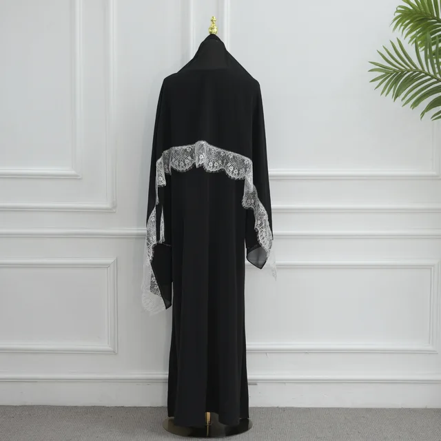 Nouvelle Abaya 2026 Style Dubaï en Dentelle, Ensemble 2 Pièces, Vêtement Islamique Nida, Abaya Modeste pour Femme, Robe Musulmane avec Hijab Assorti